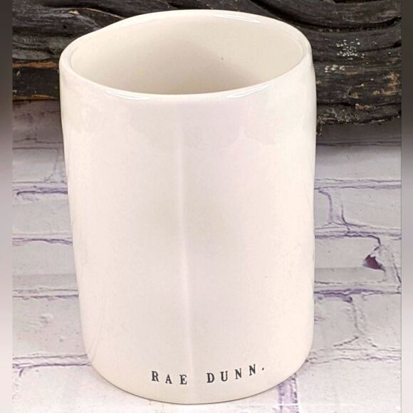 Rae Dunn UNDER THE MISTLETOE Ceramic Cup Candle Holder - Picture 2 of 6